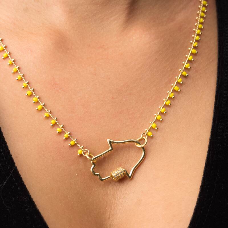 Collar Mano de Fátima dije/broche