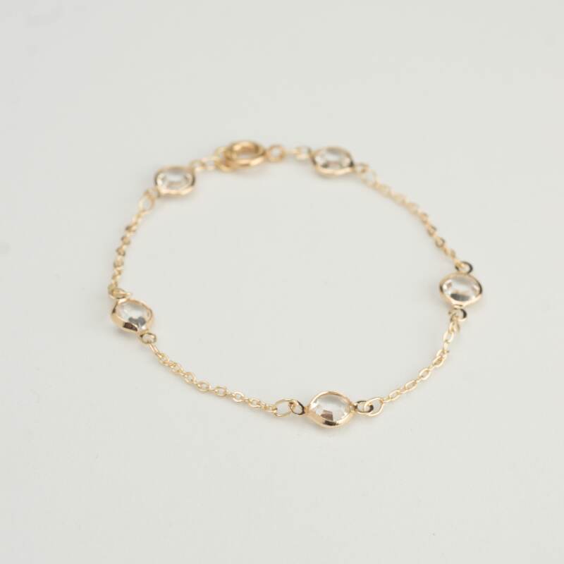 Pulsera Enchape 14k cristal