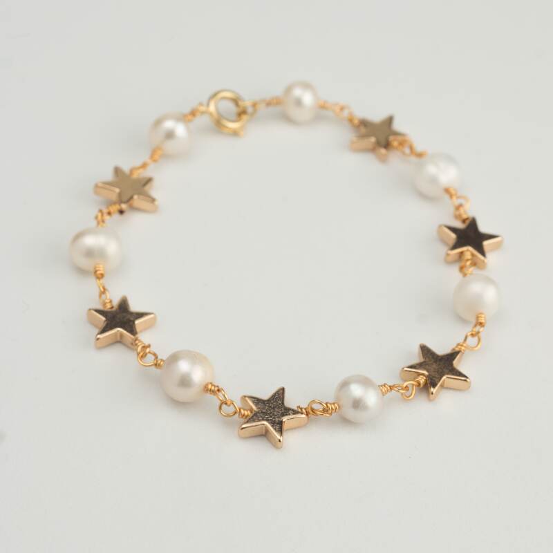 Pulsera Enchape 18k Estrellas