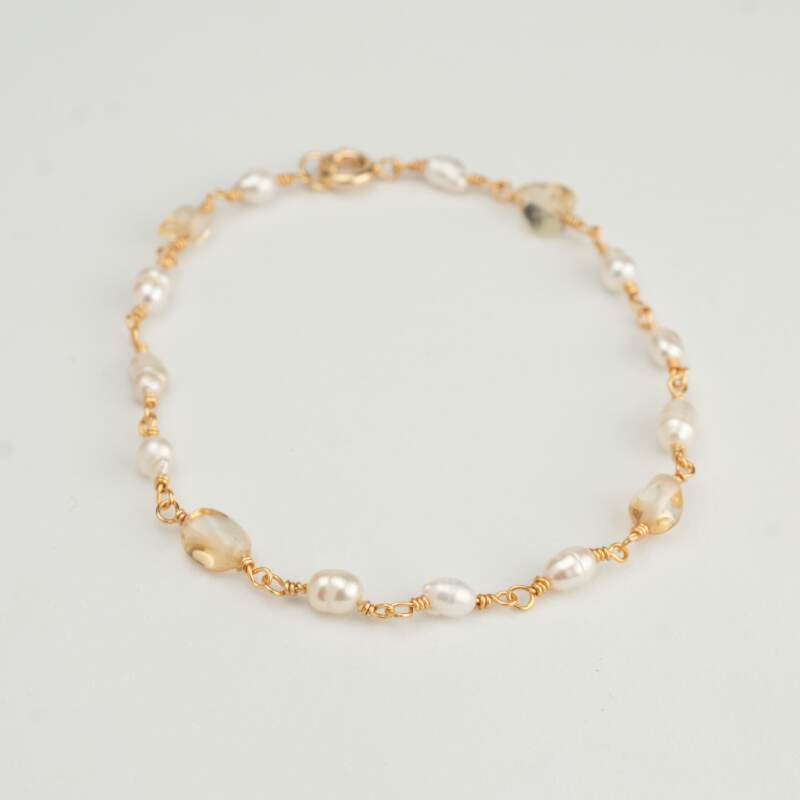 Pulsera Enchape 18k Citrino