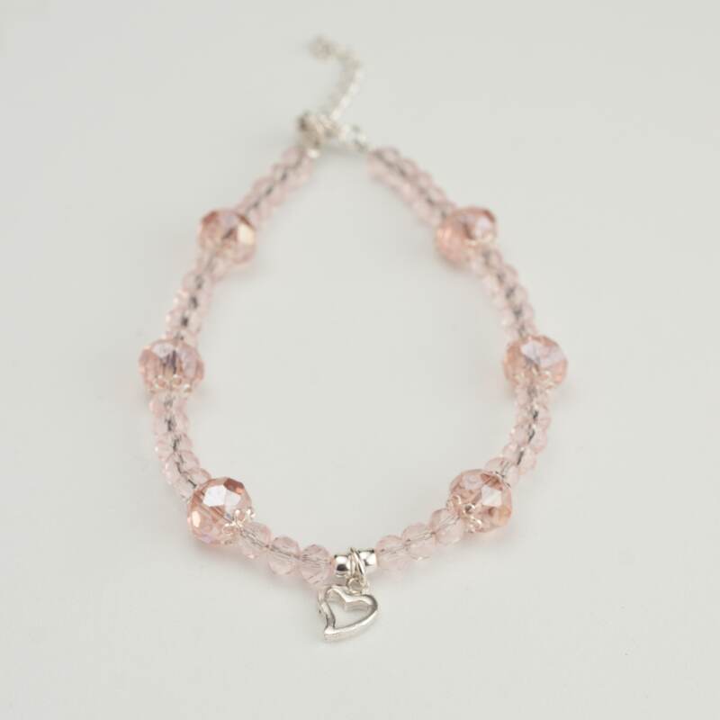 Pulsera de Plata Cristal Rosado