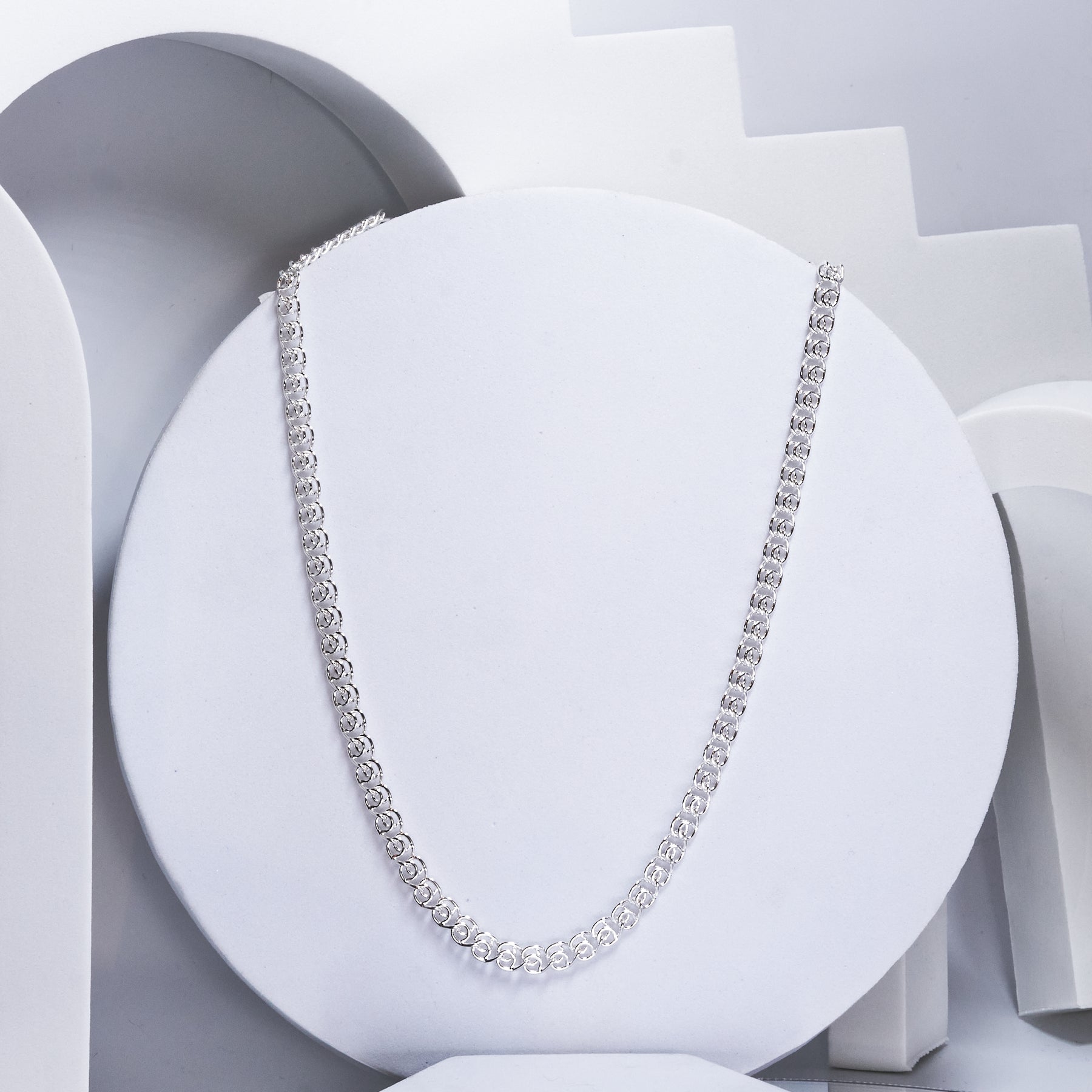 Collar de cadena doble plata 950